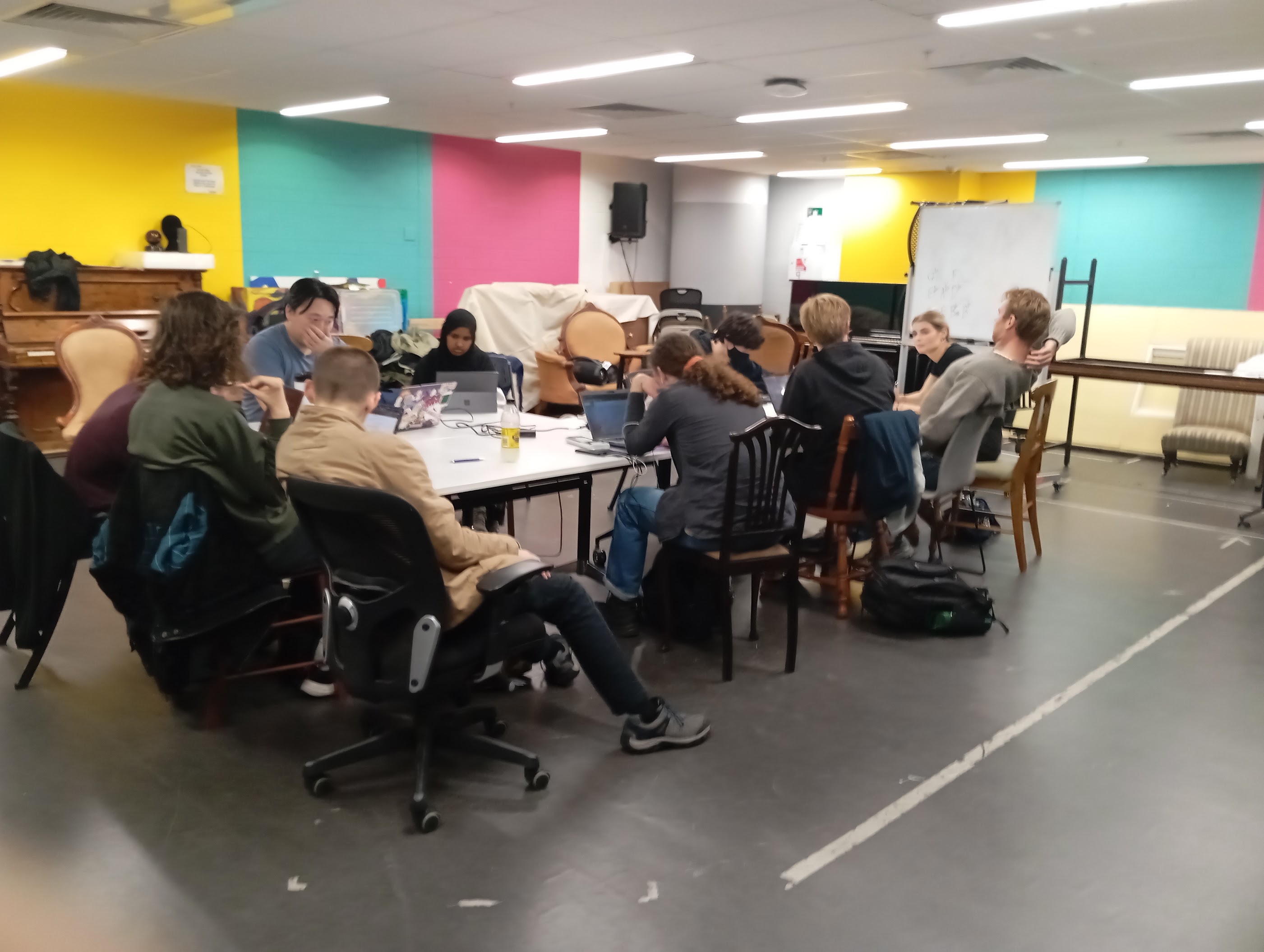 The old clubspace with people working in it