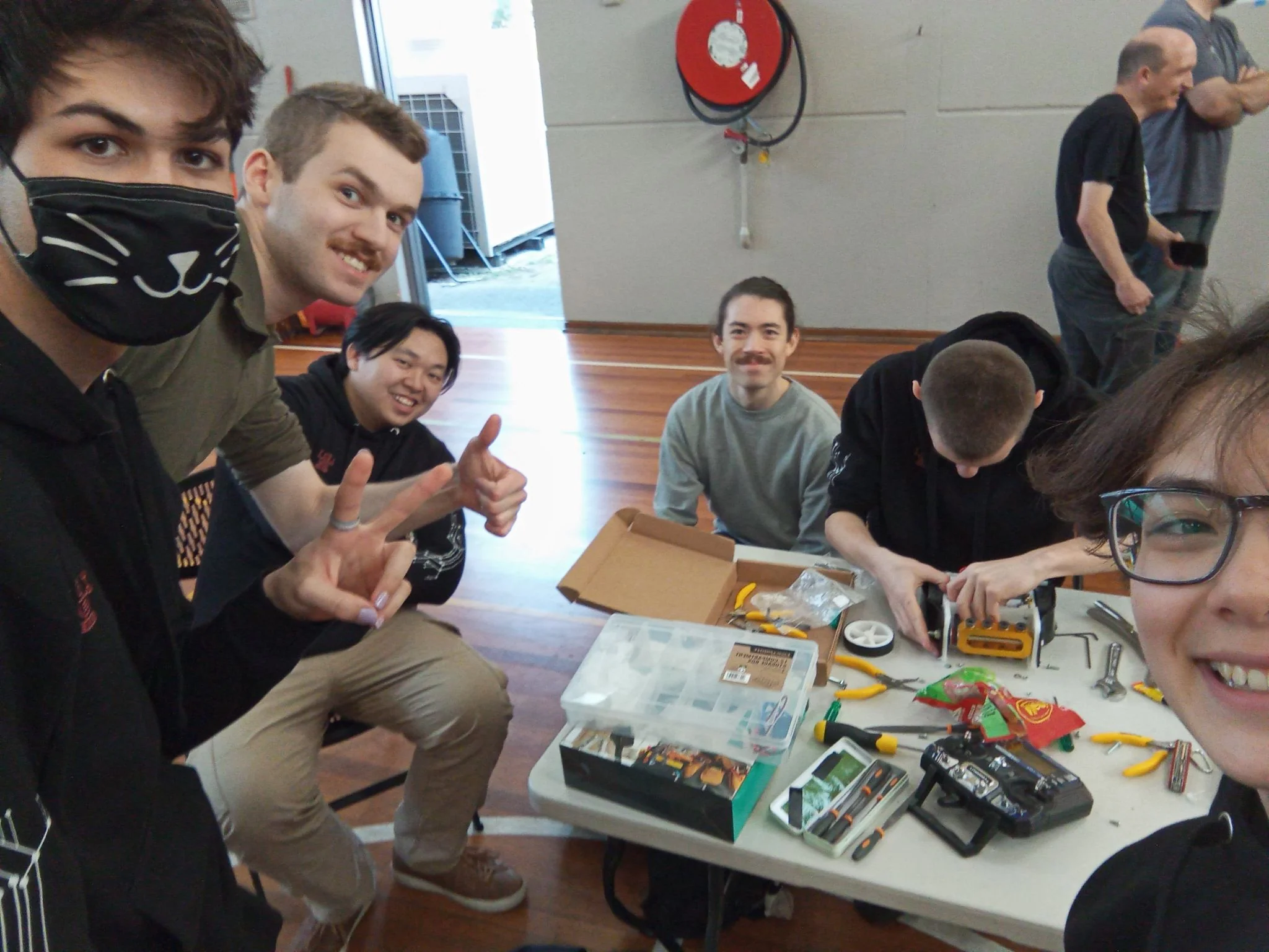 RMIT BattleBots team working together